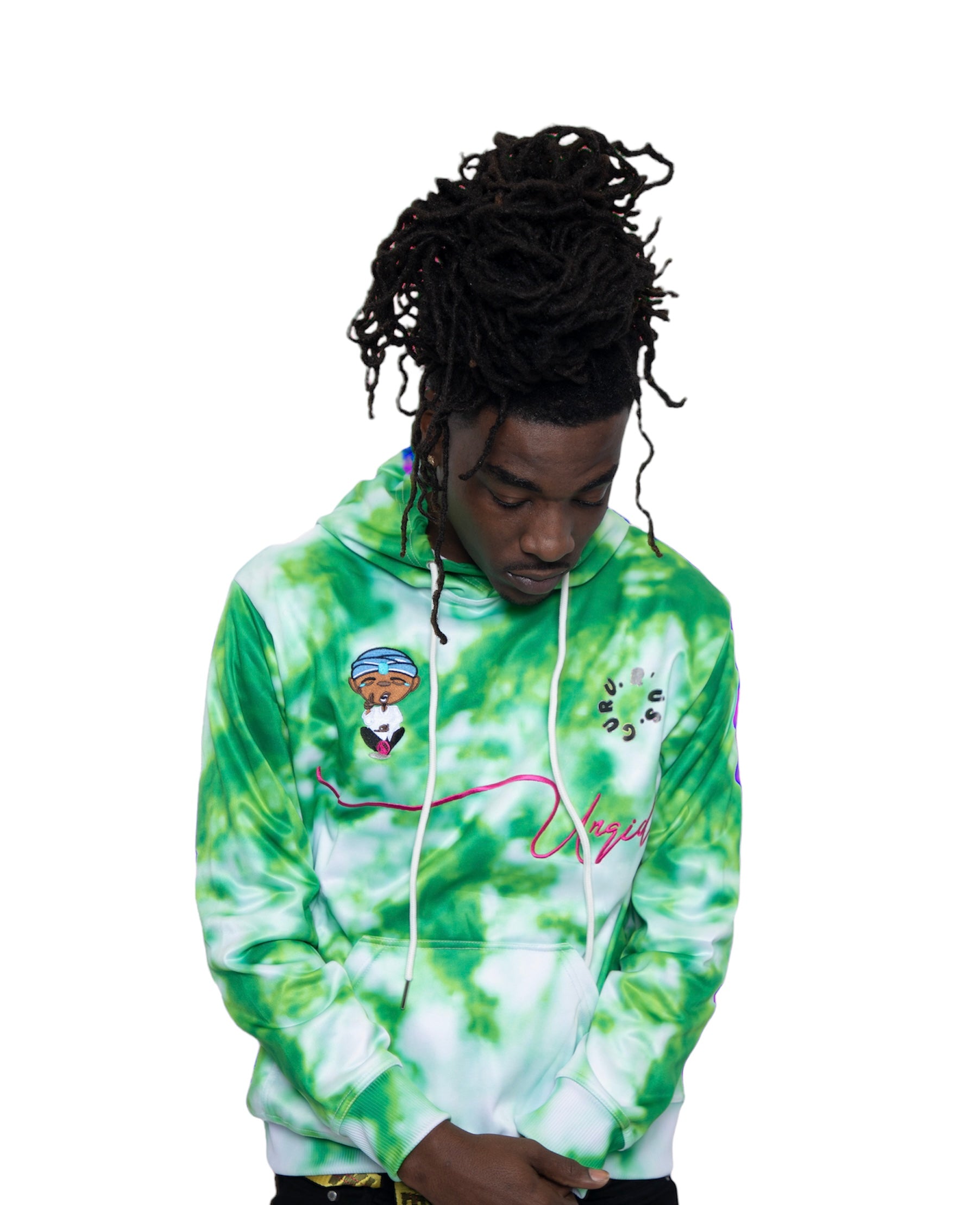 Green tie dye hoodie hotsell